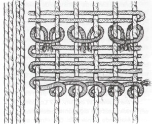 Hereke carpet knot.